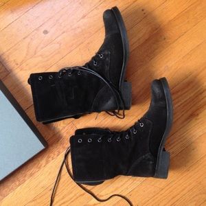 All Saints Black Combat Trial Boots